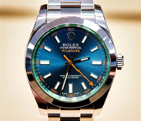 rolex milgauss blue vs white|rolex milgauss blue price.